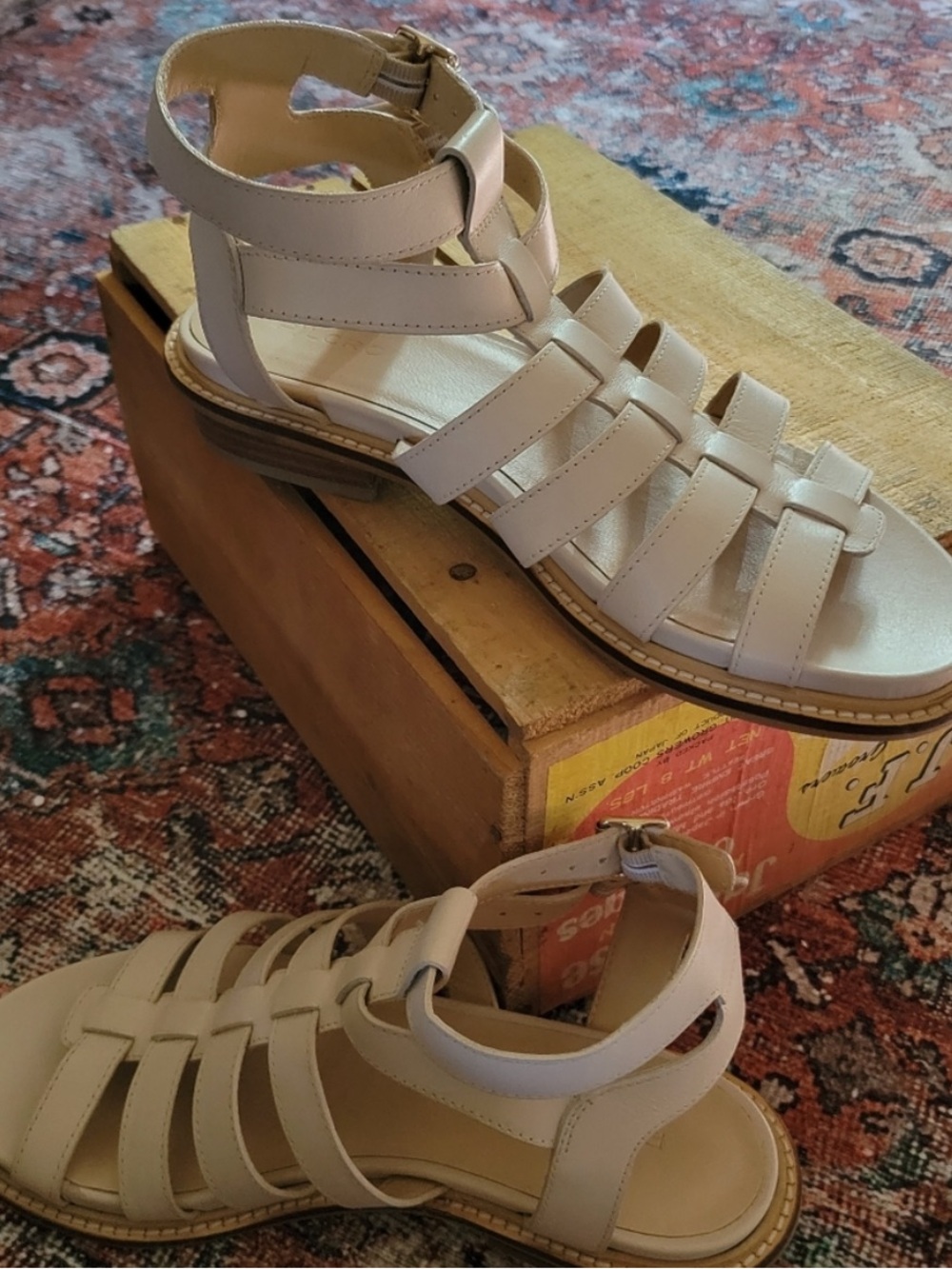 Pilcro Beige Strappy Gladiator Sandals